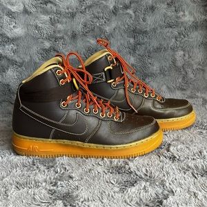 Nike Air Force 1 High Top Brown Gum Soles Size 8 Women’s/Size 6 Youth